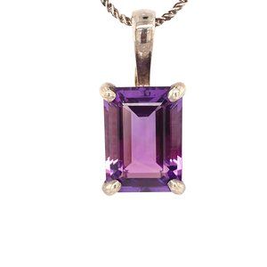 Emerald-cut Amethyst pendant